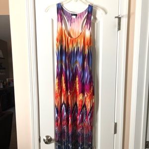 Racerback maxi dress with fringe bottom